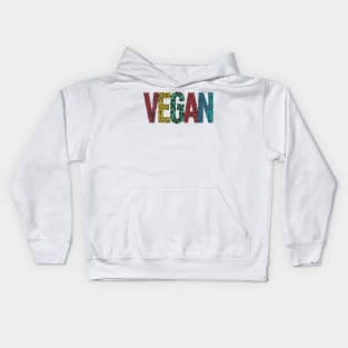 Vegan Word Art T-Shirt #2 | Bright Animal Print Letters Kids Hoodie